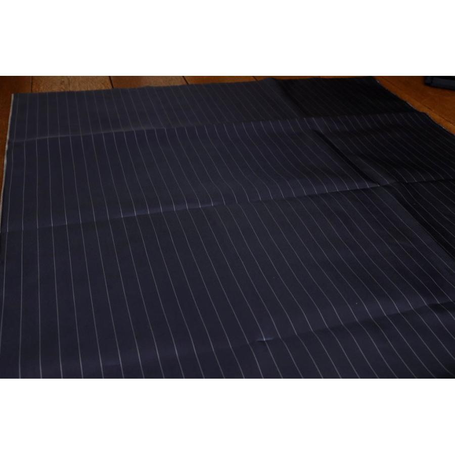 接触冷感マスク製作キット キュプラ100%生地 幅53cm 長さ70cm マスク3個分 濃紺ストライプ マスク用平ゴム幅3mm長さ3mとマスク型紙縫い方付き |  | 01