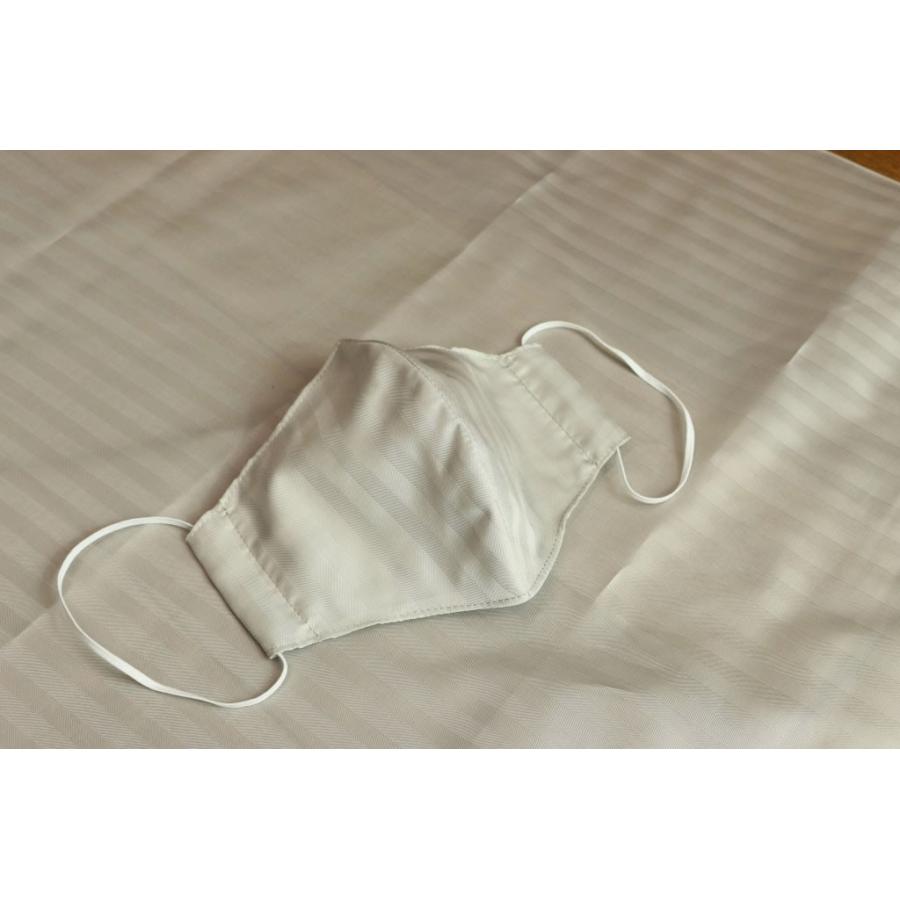 接触冷感マスク製作キット キュプラ100%生地 幅53cm 長さ70cm マスク3個分 ライトグレー杉綾 マスク用平ゴム幅3mm長さ3mとマスク型紙縫い方付き |  | 04