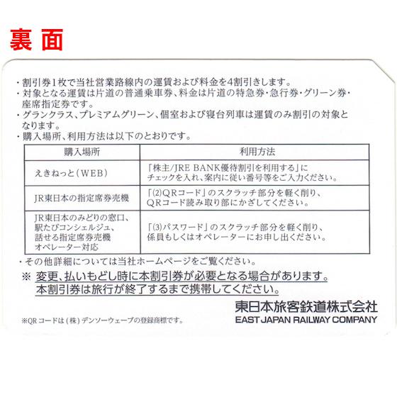 JR東日本 株主優待券 有効期限2027年6月30日（コード通知または郵送