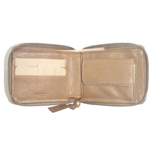 ボッテガ　ヴェネタ ラウンドファスナー財布 イントレチャート ディアスキン ライトブラウン 