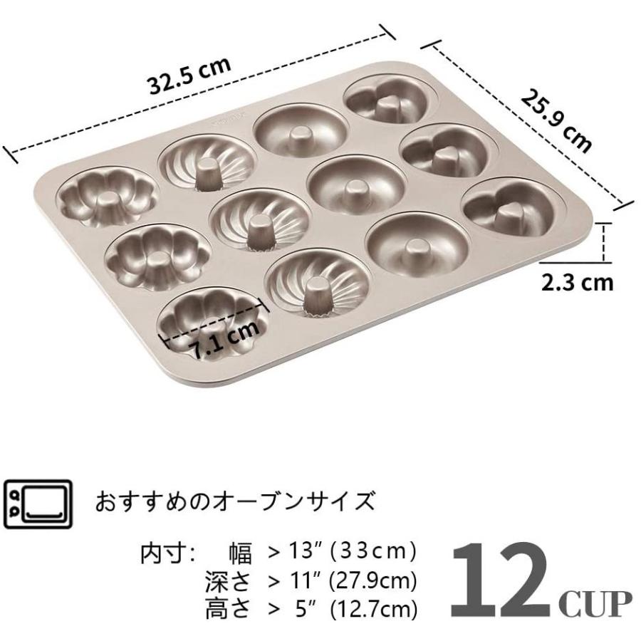 Chefmade ドーナツ型 カップケーキ型 12ヶ取 多種類デザイン 粘りにくいケーキ型 四種類 T S Shop 通販 Yahoo ショッピング