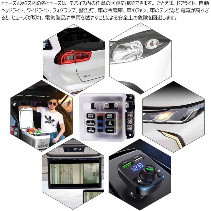 6ウェイ 回路カーボート ヒューズボックス ホルダー 防水 Led警告ライト キット付き Ato Atc ブロックヒューズ ブレードヒューズ T S Shop 通販 Yahoo ショッピング