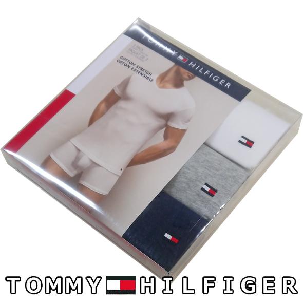 トミーヒルフィガー インナーシャツ ３枚セット Mサイズ（日本規格Lサイズ相当） メンズ Ｖネック アンダーシャツ 下着 TOMMY HILFIGER 09T3149｜ttshop-trust｜09