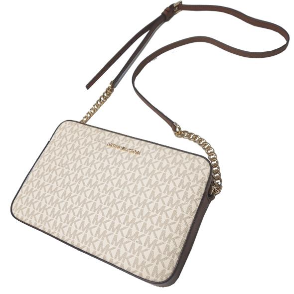 【美品】マイケルコース　ウエストバッグ　ボディバッグ　PVC バニラ　MK柄 MICHAEL KORS（マイケルコース） ショルダーバッグ 斜め掛け