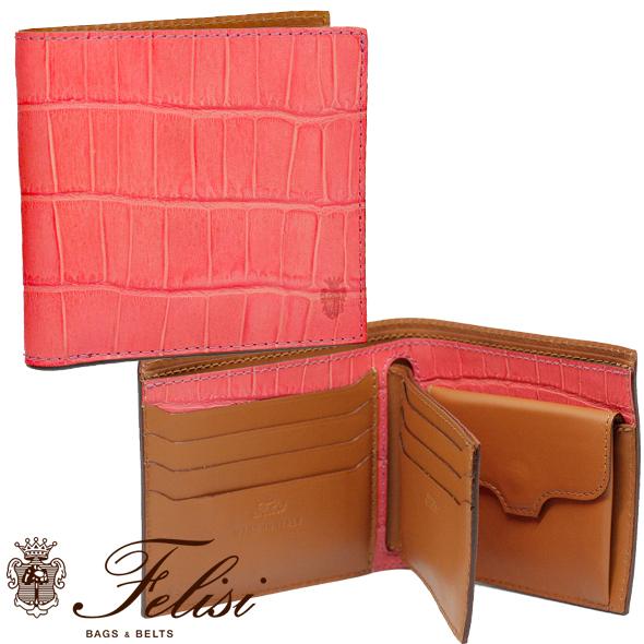 プレミアム フェリージ 折り財布 レディース クロコ型押し ピンク 452 Sa 0031 452 Sa 0031 Felisi 新品 国産 Www Skylanceronline Com
