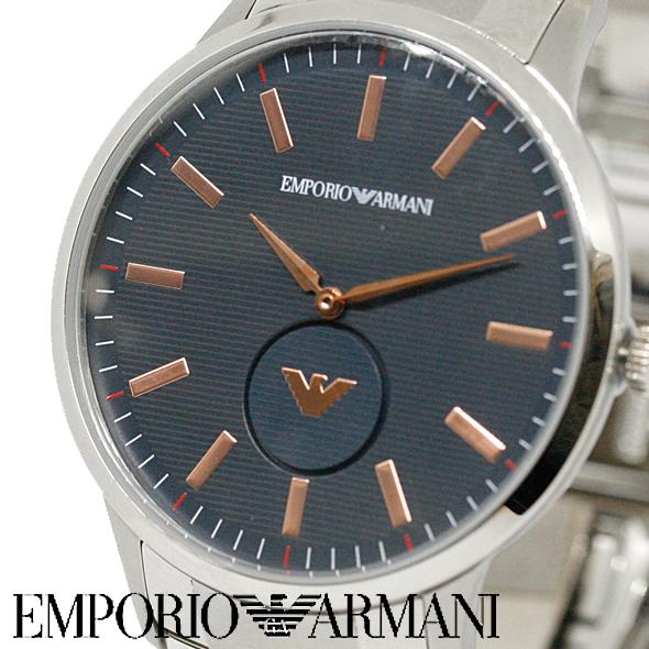 エンポリオアルマーニ 腕時計 メンズ 時計 ネイビー文字盤 スモール  