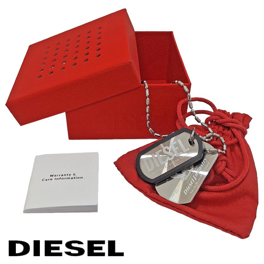 「並行輸入品」 DIESEL ディーゼル ネックレス メンズ DX1553040 ドッグタグ ダブルプレート Wトップ ステンレス シルバー 60cm ギフト プレゼント 送料無料の画像