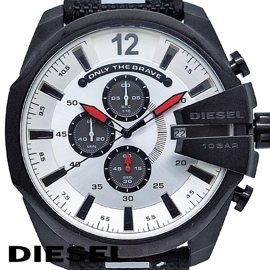 DIESEL ディーゼル 時計 メンズ 腕時計 シルバー文字盤 ブラック