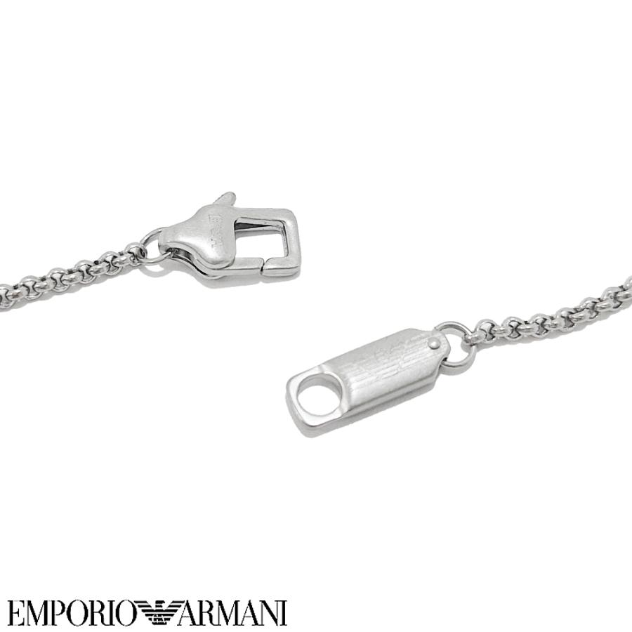 EMPORIO ARMANI エンポリオアルマーニ ネックレス メンズ EGS3149040 シルバー ステンレス プレート ペンダント 54cm ブランド アクセサリー ギフト