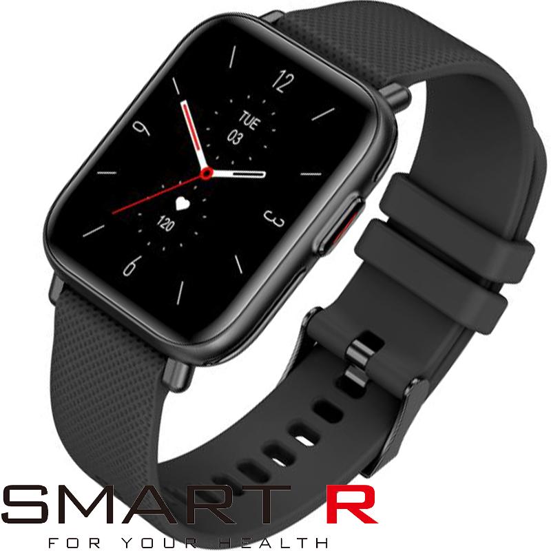SMART R SMART R F5 スマートウォッチ ユニセックス ブラック Bluetooth5.0対応 連動アプリ smart time ...