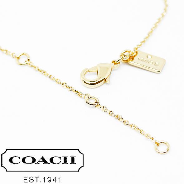 コーチ ネックレス ペンダント レディース イエローゴールド COACH F54514 GLD アウトレットライン 新品 無料ラッピング可 ギフト プレゼントの画像