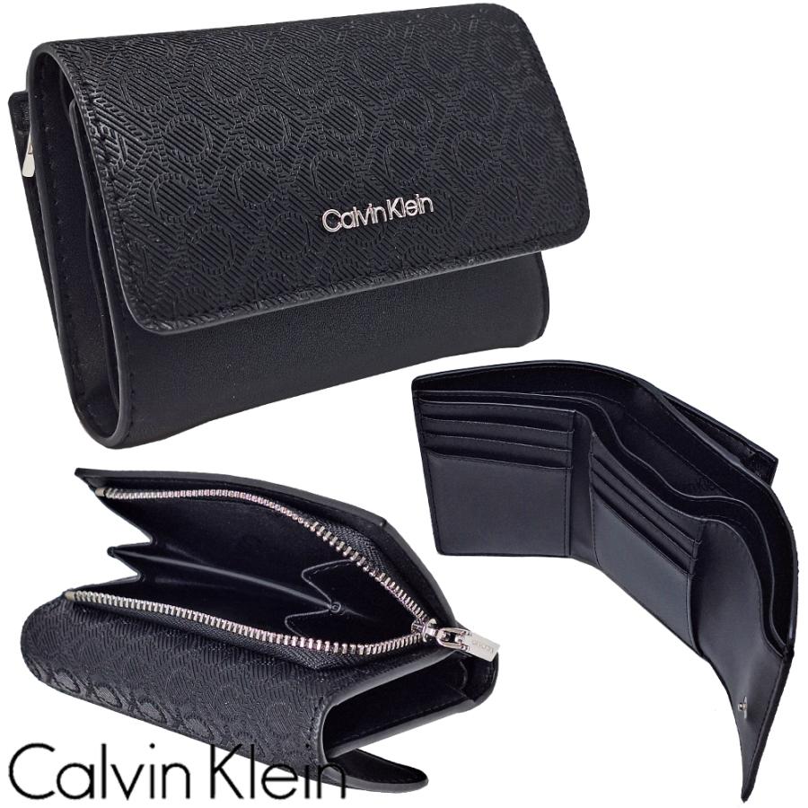 新品 カルバンクライン 3つ折り財布 CKロゴ レディース ウォレット ブラック Calvin Klein カルバンクライン 三つ折り財布 K60K610370BAX