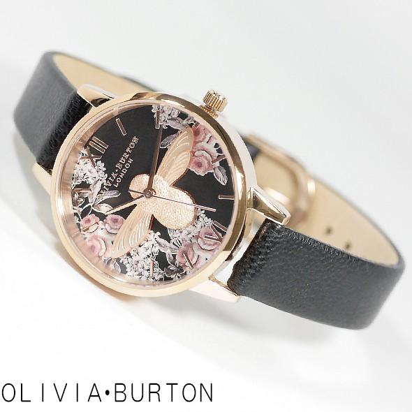 OLIVIA BURTON QUARTZ ANALOG WATCH OB16AM100 BLACK オリビアバートン 腕時計 クォーツ アナログ 電池式 ウォッチ レディース フラワー ブラック OLIVIA BURTON（オリビアバートン） オリビアバートン腕時計 OB16AM100