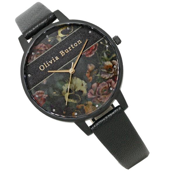 OLIVIA BURTON QUARTZ ANALOG WATCH OB16AM100 BLACK オリビアバートン 腕時計 クォーツ アナログ 電池式 ウォッチ レディース フラワー ブラック OLIVIA BURTON（オリビアバートン） オリビアバートン腕時計 OB16AM100