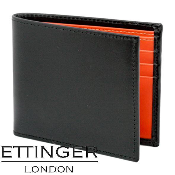 ETTINGER エッティンガー　 二つ折財布　 ブラック　 黒×赤 未使用品 ETTINGER（エッティンガー） 2つ折り財布 ST030CJ Orange メンズ 新品