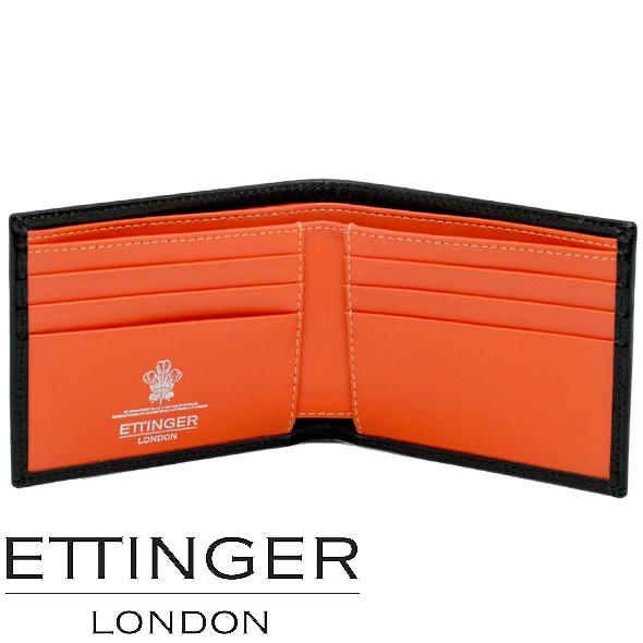 良美品　ETTINGER　LONDON　2つ折りウォレット ETTINGER（エッティンガー） 2つ折り財布 ST030CJ Orange メンズ 新品