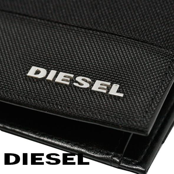 DIESEL ディーゼル 二つ折り財布 ブラック　X07731 P2676 DIESEL ディーゼル 財布 メンズ 2つ折り財布 X07731-P2676