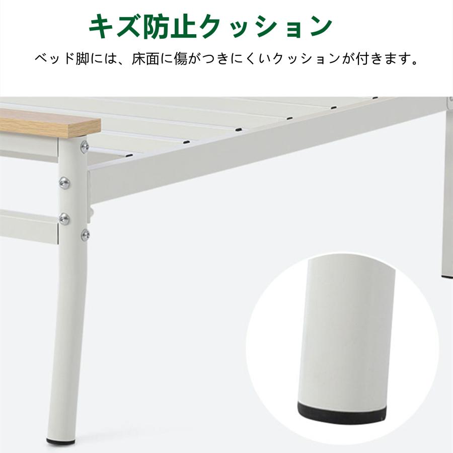 パイプベッド シングル ベッド ベッドフレーム シングルベッド パイプ+木 アイアンベッド シングル インダストリアル 工業風|ttsj|09
