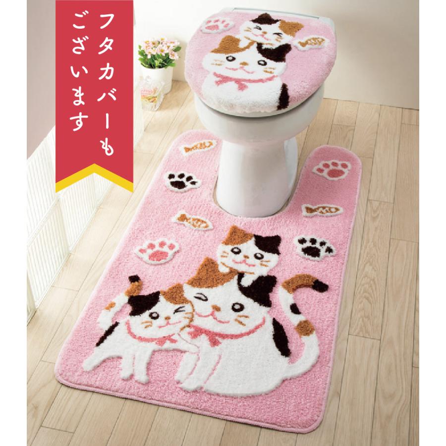 トイレマット おしゃれ 洗える 長耳 ロング 60×100cm 滑りにくい 高級感 カットパイル仕上げ 清潔 三毛猫 猫 かわいい 耳長 ロング トイレマット ハナとモモ :260040:インテリア StartHouse !店 通販 トイレマット 耳長 マット おしゃれ 60×80cm かわいい 滑り止め 洗える クッション すべりにくい 清潔 ふわふわ 耳長 トイレマット フラワーオーナメント