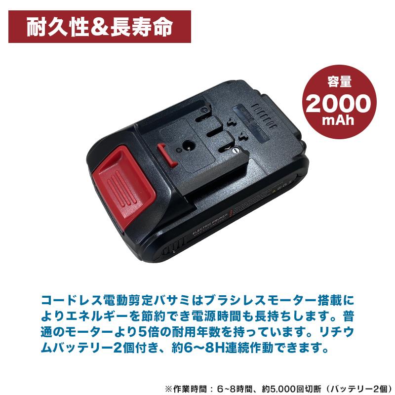 剪定ばさみ 充電式 剪定バサミ バッテリー2個付き 電動剪定ばさ