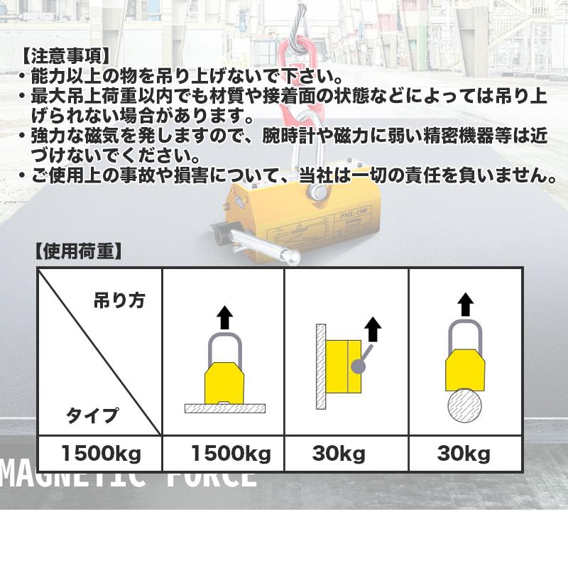 リフティングマグネット1500kg CE認証 リフマグ 永久磁石 リフティングマグネット1500kg CE認証 リフマグ 永久磁石