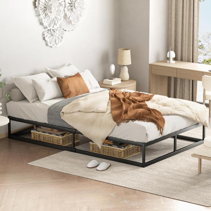 ベッドフレーム セミダブル ローベッド 寝具 ベッド下収納 通気性 スチール ベッドフレーム セミダブル ローベッド 寝具 ベッド下収納 通気性