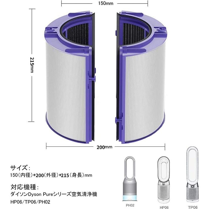 ダイソン dyson 互換 交換用フィルター HP06 TP06 HP07　2回 614F1Z63geL._AC_UF350,