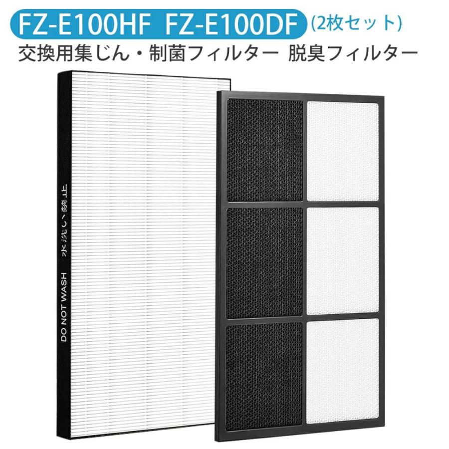 シャープ FZ-E100HF FZ-E100DF 加湿空気清浄機用 集じんフィルター FZ-E100HF と 脱臭フィルター FZ-E100DF HEPAフィルター FZ-E100HF fz-100hf fz-100df｜TTWO
