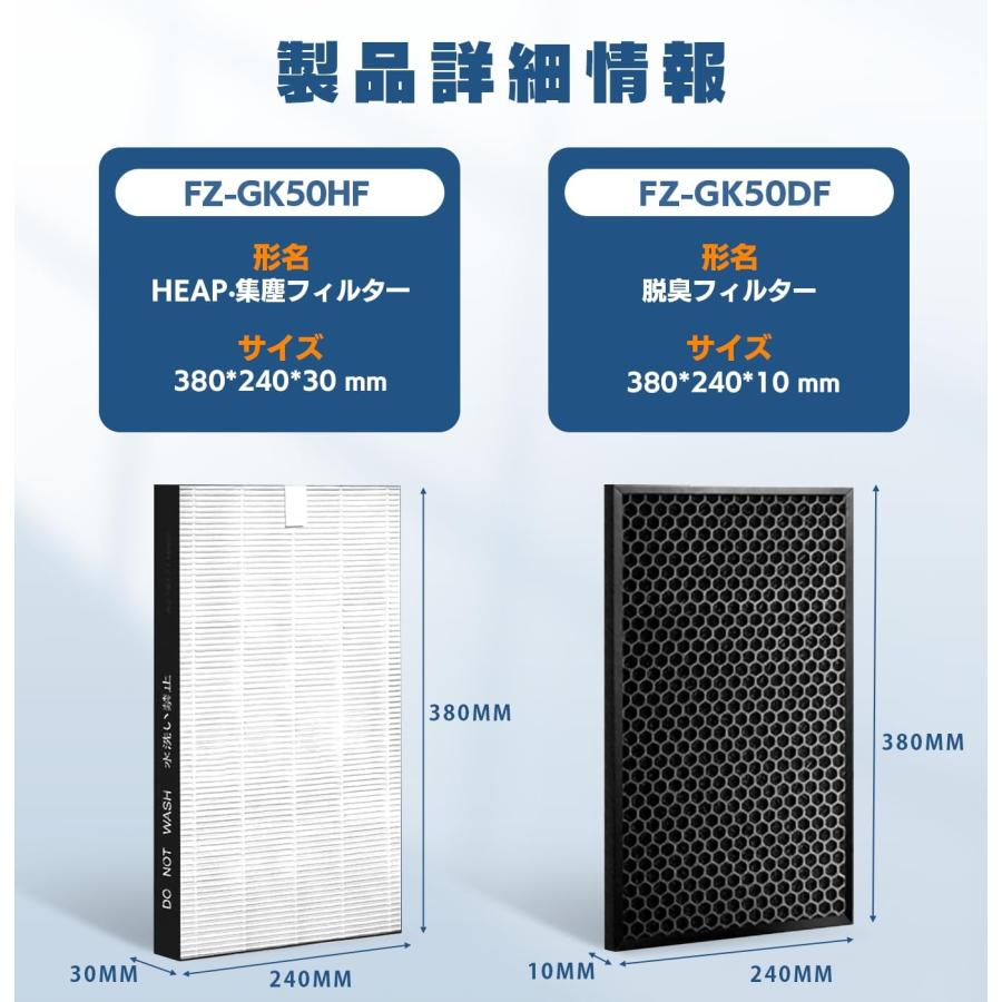 シャープ FZ-GK50HF HEAP集じんフィルター FZ-GK50DF 脱臭