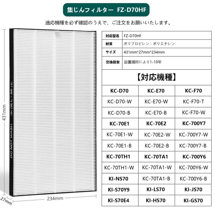 FZ-D70HF FZ-D70DF シャープ 集じんフィルター fz-d70hf 脱臭