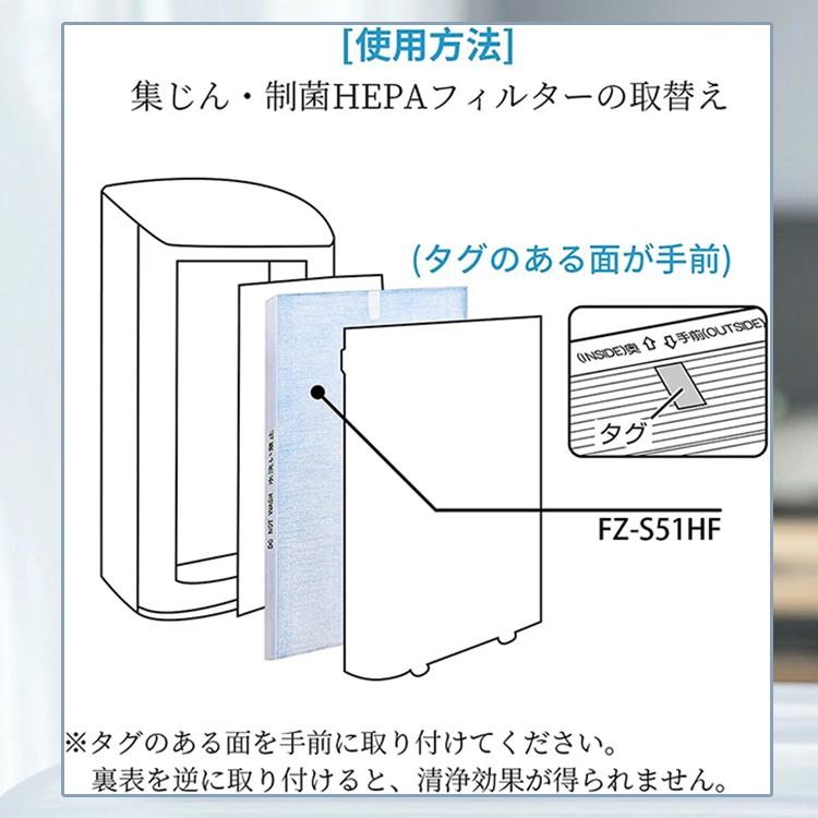 シャープ FZ-S51HF 集じんフィルター 制菌HEPAフィルター fz シャープ FZ-S51HF 集じんフィルター 制菌HEPAフィルター fz