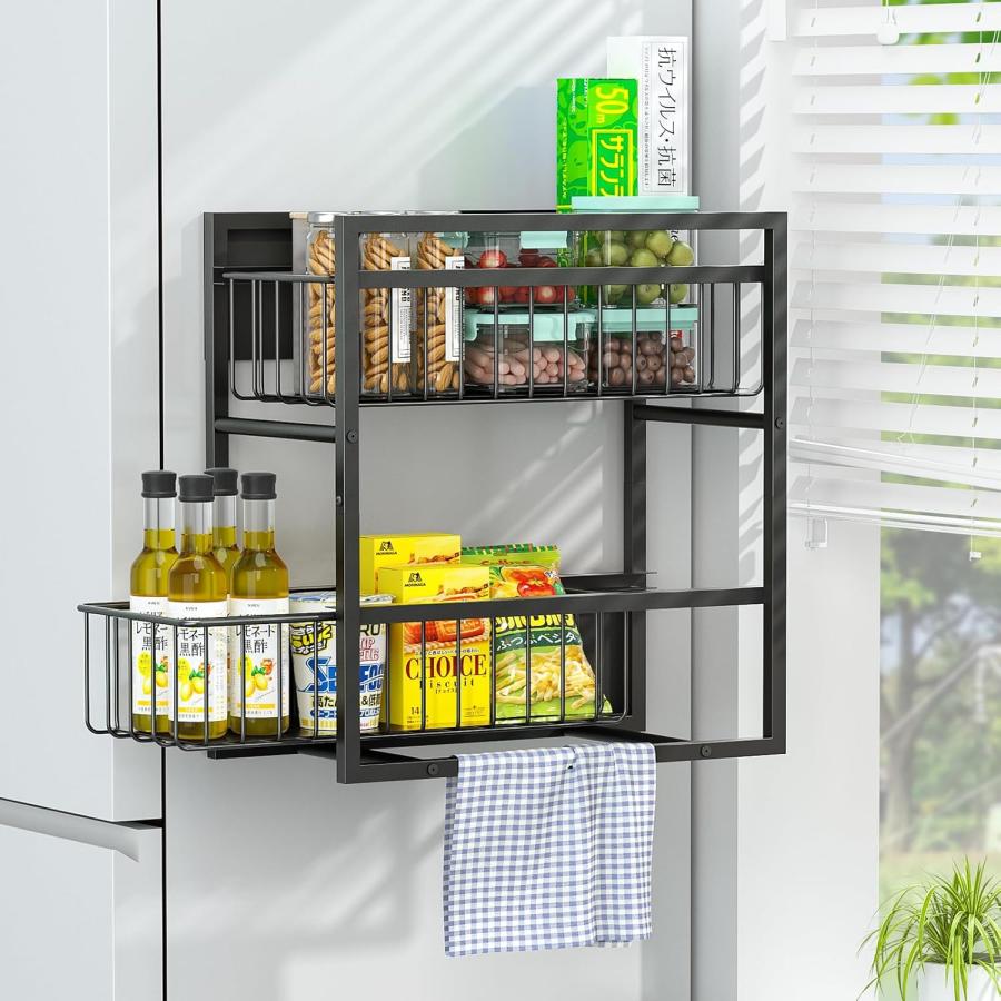 【新品 送料無料】引き出し付きシェルフ　全２色　収納ラック　キッチンラック　収納 楽天市場】ウッドシェルフ専用 引き出し 2段 【パーツのみ ※本体別売り