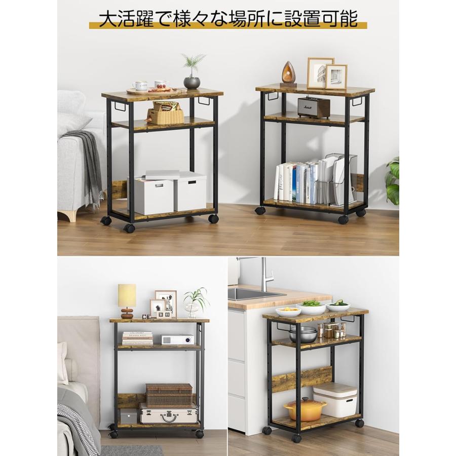 3段パソコンワゴン キャスター付き 組立品 棚板高さ調節 キャスター付き3段パソコンワゴン 組立品 棚板高さ調整可 3段