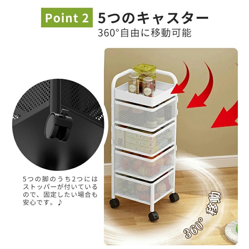 キッチンワゴン キッチン収納 収納カート 隙間収納ワゴン スライド収納