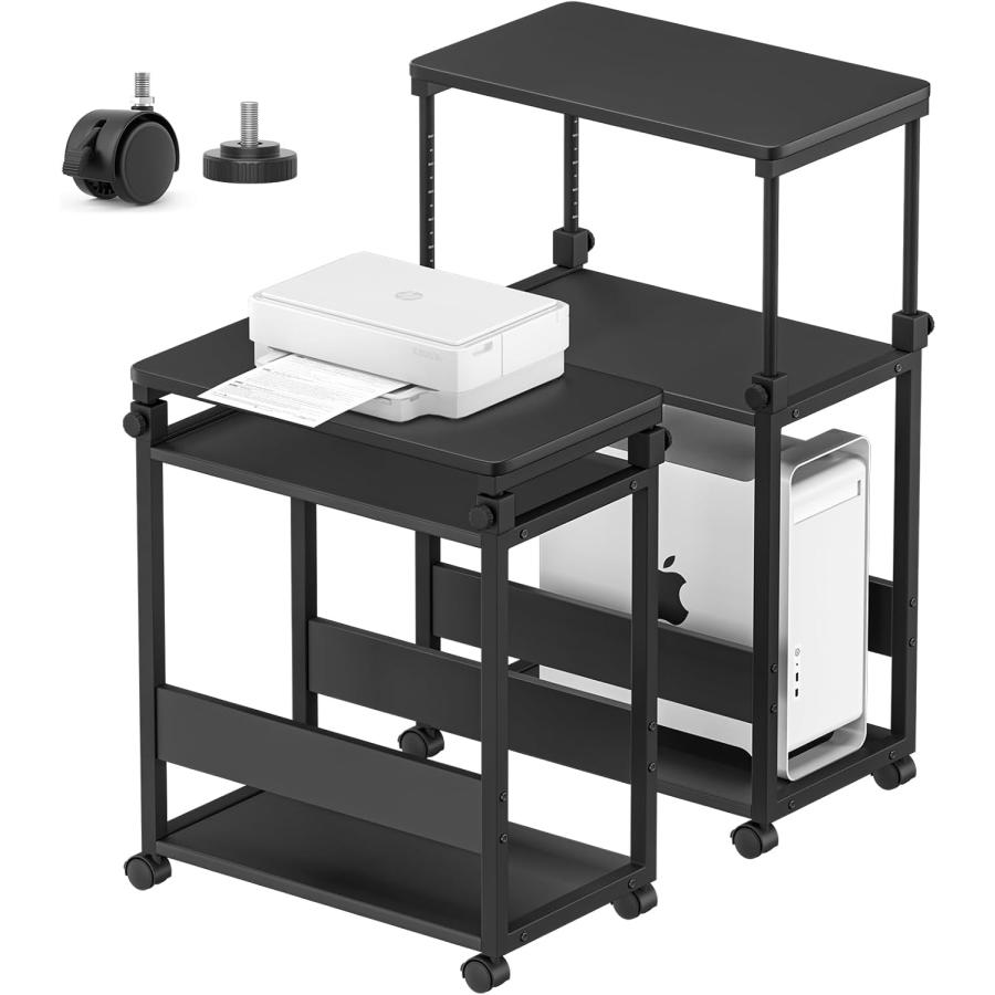 棚板 複合機ラック キャスター付き パソコンワゴン 昇降式 Amazon | DAIWIN pcラック 昇降式 幅35×奥行60×高さ67～95cm