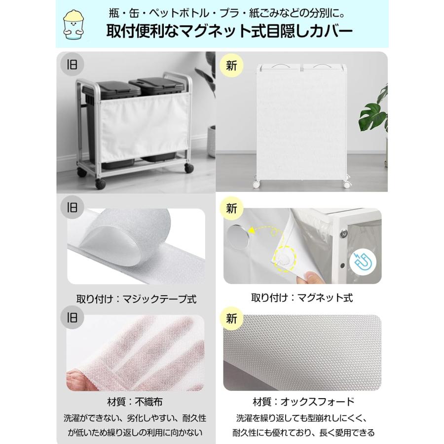 ゴミ袋ホルダー【マグネット式目隠し】平袋・U型袋両対応 ダストワゴン