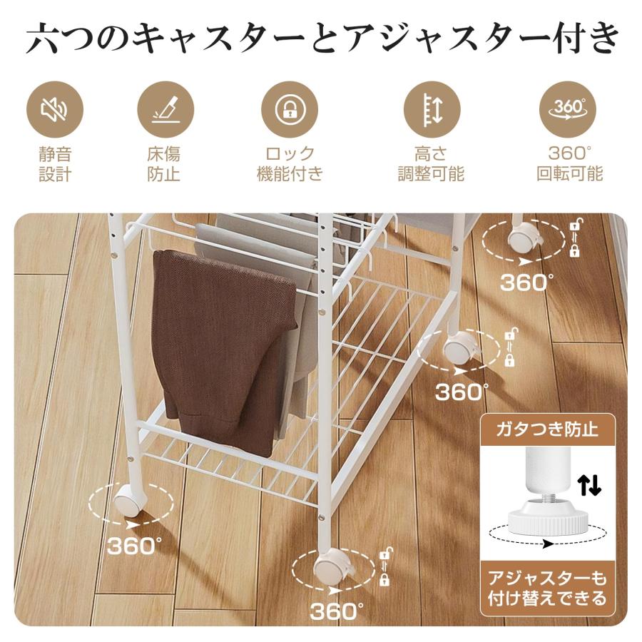 ハンガーラック 2段 棚付き 幅108×奥行40×高さ175cm 洋服ラック 大