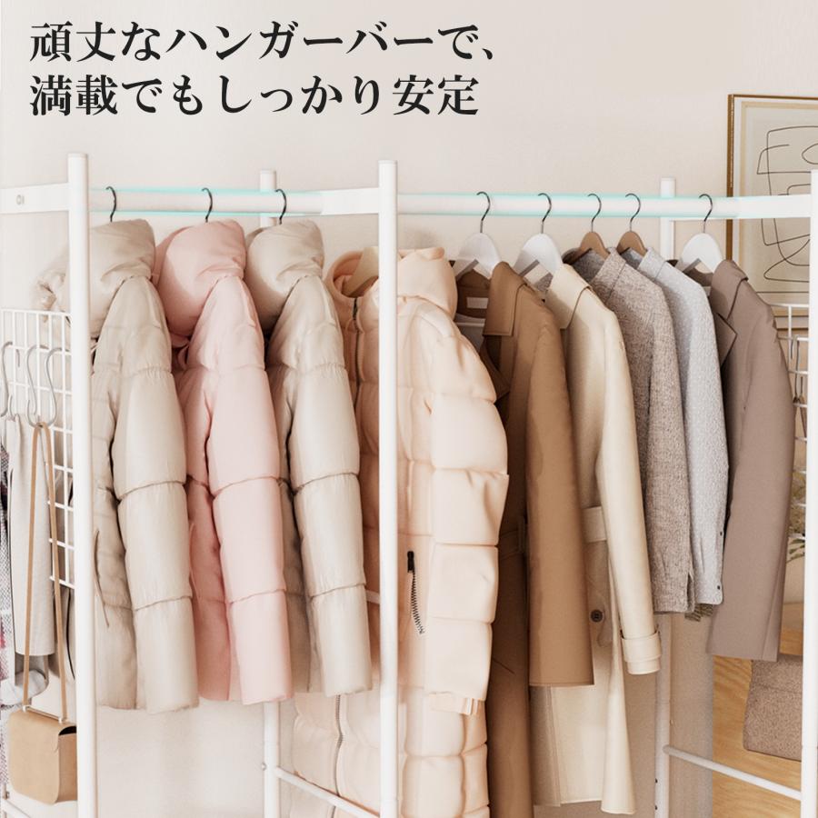 ハンガーラック 2段 棚付き 幅108×奥行40×高さ175cm 洋服ラック 大