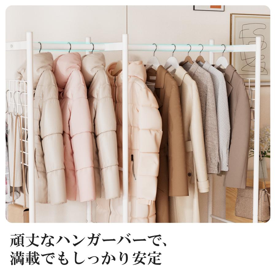 ハンガーラック 2段 棚付き 幅108×奥行40×高さ175cm 洋服ラック 大