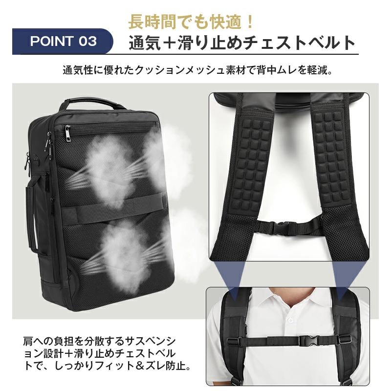 ビジネスリュック メンズ 20-35L拡張式 3WAY 大容量 リュックサック 撥