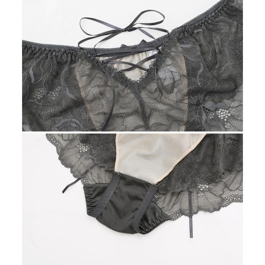 下着女性 ブラジャー 上下《BraJelly》ピオニーレースアップブラ＆ショーツ 脇肉 補正 脇高 谷間 盛れる かわいい 人気 レディース ツーハッチ | tu-hacci | 29