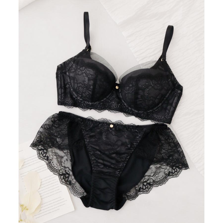 脇高 補正 ブラ 上下 セット vivante 下着 女性 ブラジャー レディース 脇肉 撃退 レース ショーツ レース ツーハッチ | tu-hacci | 20