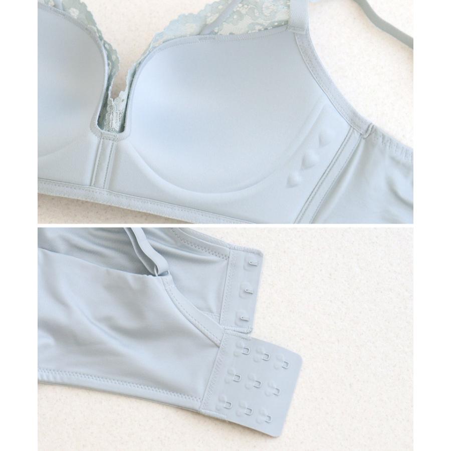下着女性 ブラジャー 《エアランジュ》セラフィーナブラ ノンワイヤー 着痩せ 脇高 補正 盛り 谷間 寄せ モールドカップ ブラ単品 ツーハッチ | tu-hacci | 19