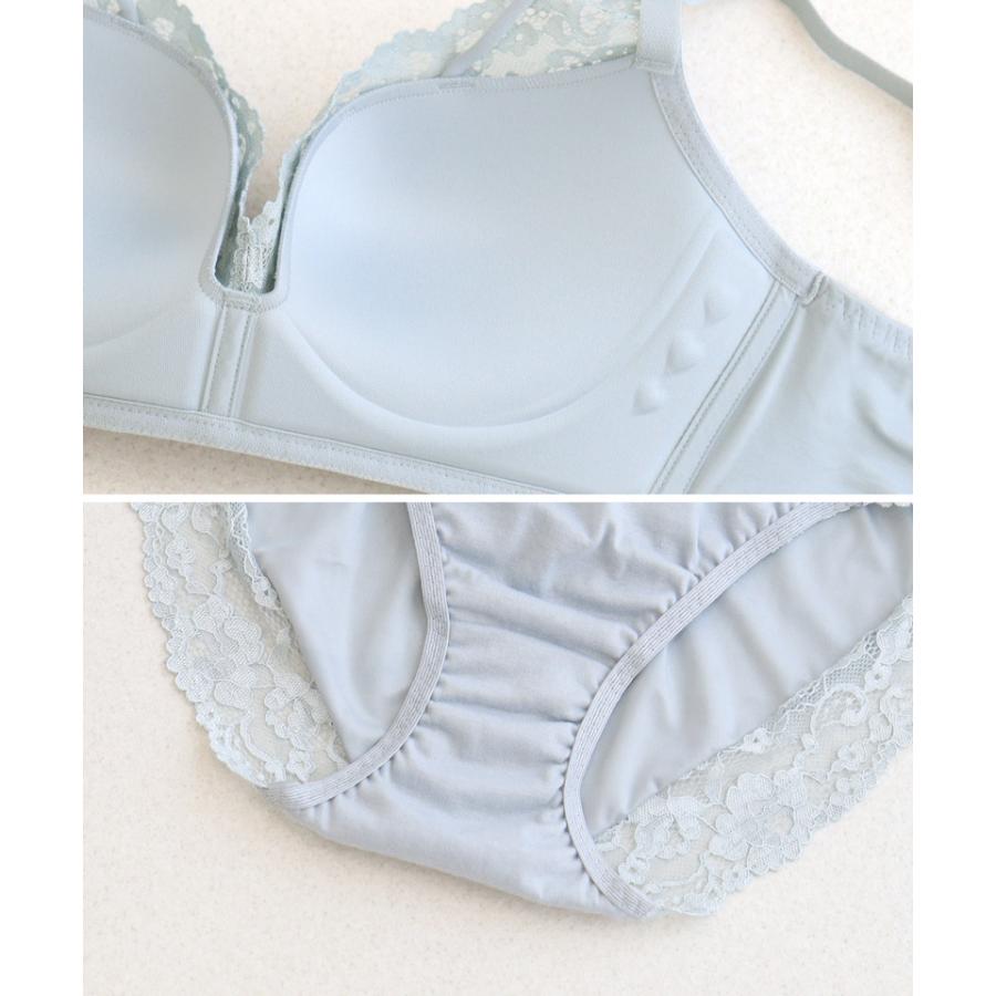 下着女性 上下セット ブラジャー ショーツ 《エアランジュ》 セラフィーナブラ&ショーツ ノンワイヤー 補正 谷間 モールドカップ ツーハッチ | tu-hacci | 19