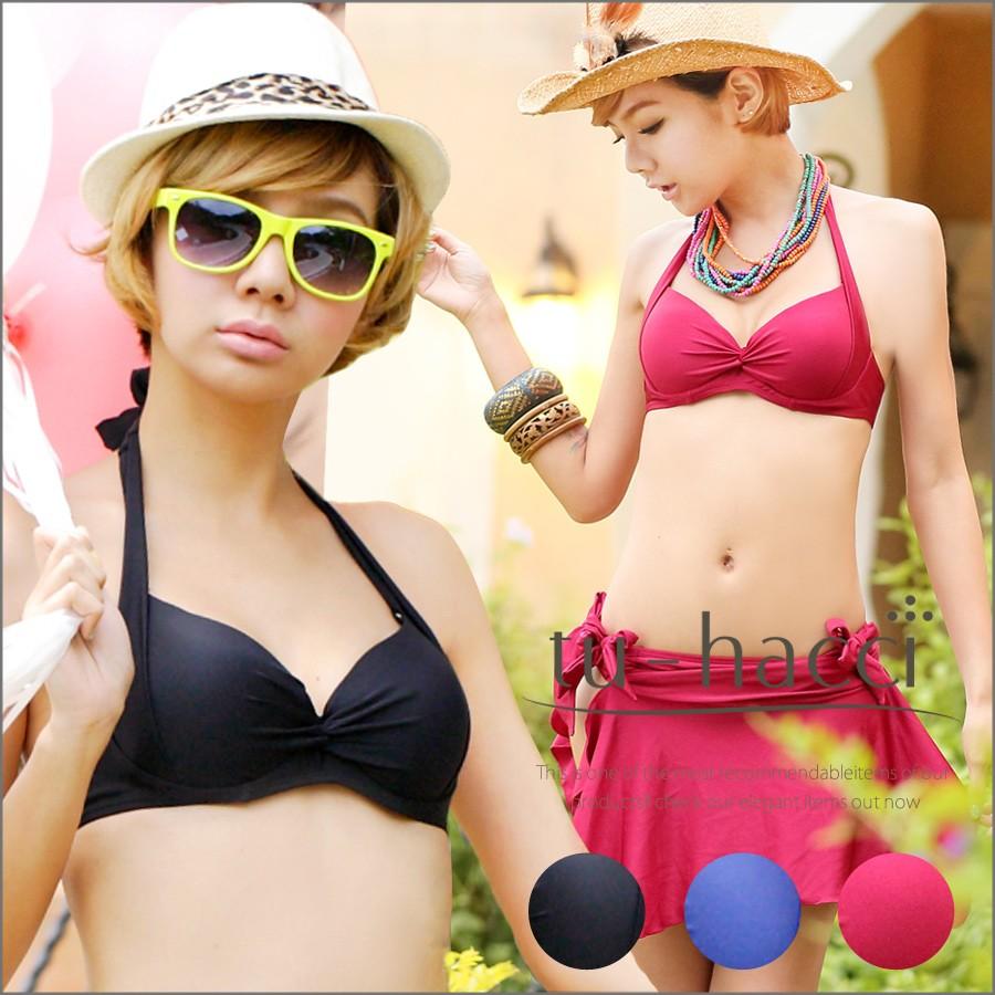 tu-hacci（ツーハッチ） ☆ 水着 2way パレオ付きビキニセット 3color