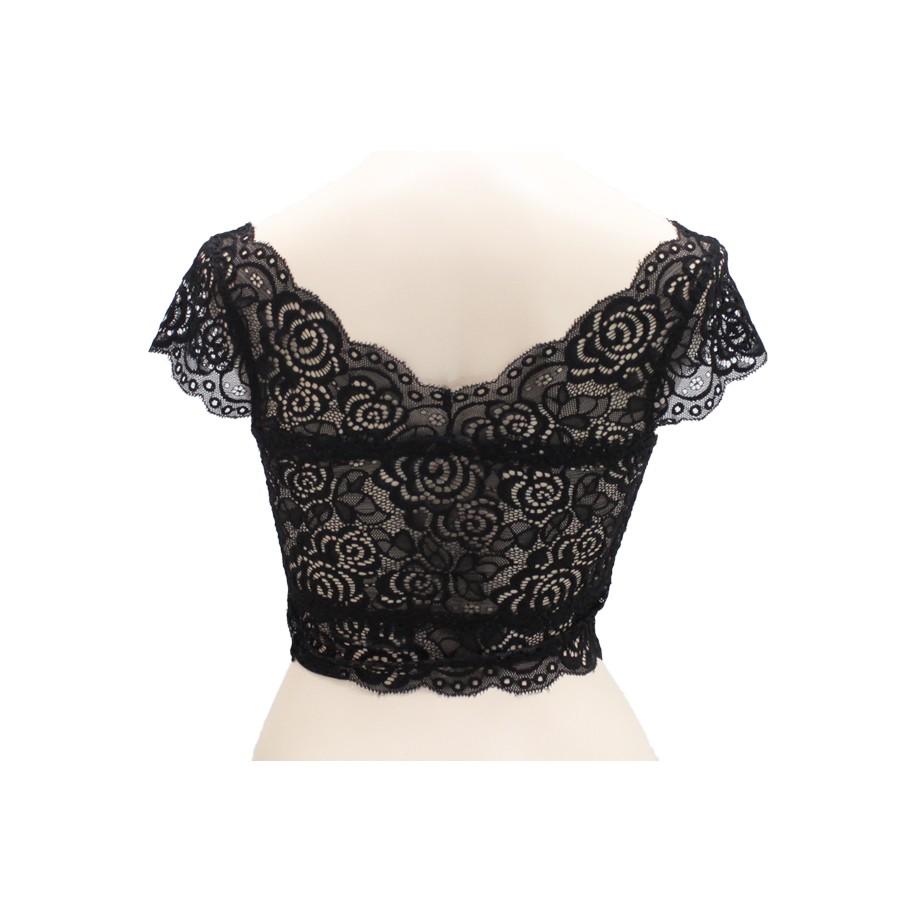 フレンチスリーブ総レースブラトップ チラ見え防止 胸元 カバー 胸元 隠す 背中あき インナー カップ付きインナー レース2color ブラック ホワイト Tu Hacci R168 Tu Hacci ツーハッチ 通販 Yahoo ショッピング