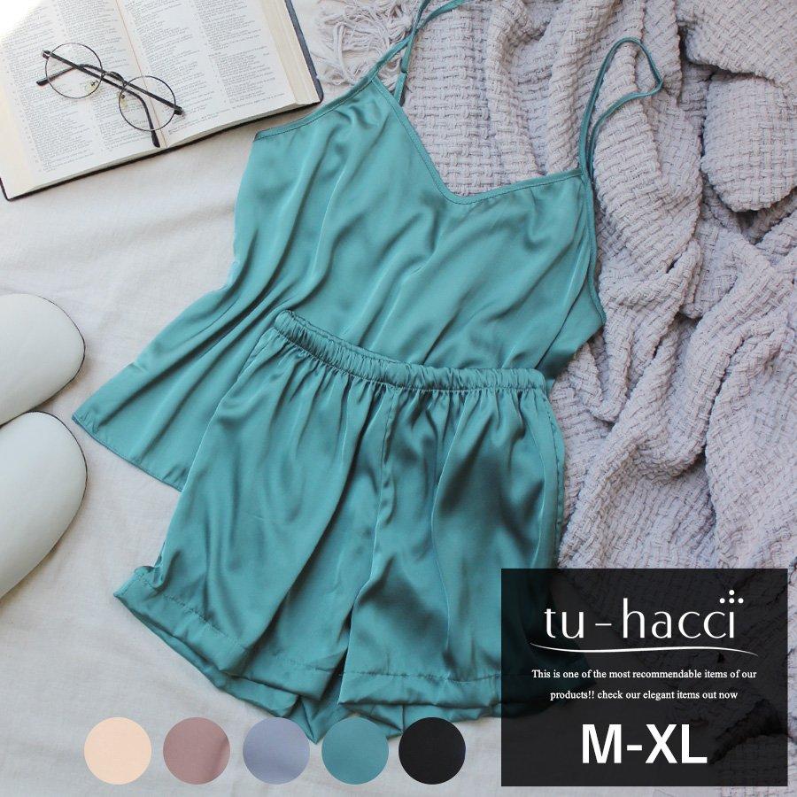 ルームウェア セットアップ フランキャミソール ショートパンツセット 5color ブラック ブルーグレー ピンクベージュ プラム グリーン Tu Hacci R231 Tu Hacci ツーハッチ 通販 Yahoo ショッピング