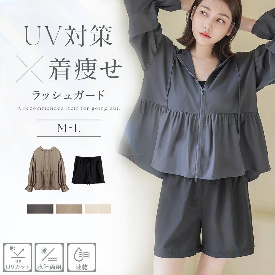 新品未使用　tu-hacci 水陸両用フリルラッシュガード上下セット&ブラトップ tu-hacci 水陸両用フリルラッシュガード 上下セット 日焼け防止