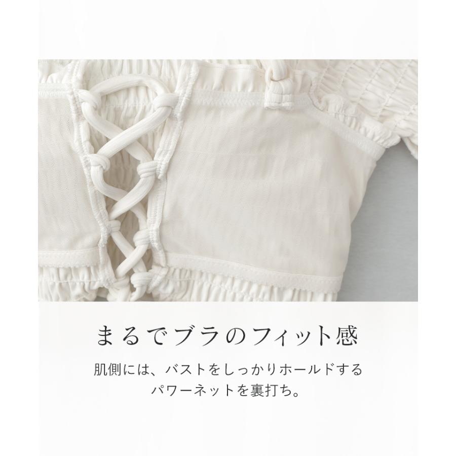 ≪2cup盛り≫水着 ビキニ 上下 3点 セット ブラモネ 盛れる プール 海 レジャー オフショル オフショルダー ブラモネ ツーハッチの画像