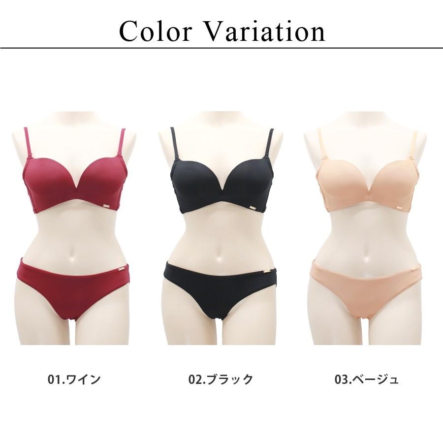 ブラ ショーツ 大きいサイズ ノンワイヤーモールドカップブラ＆ショーツセット3color ワイン ブラック ベージュ グラマーサイズ ツーハッチ｜tu-hacci｜16